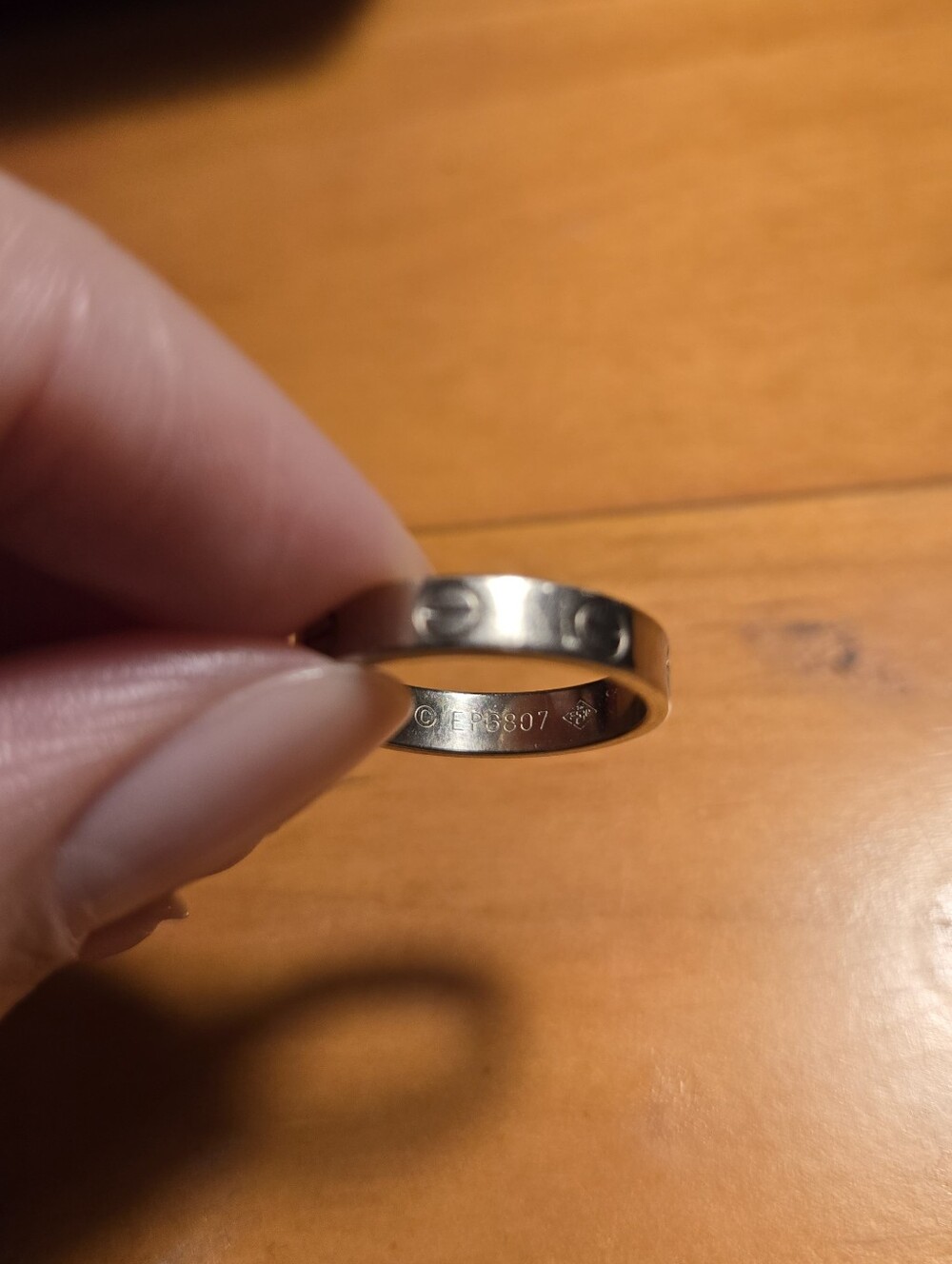 Authentic Cartier Love Wedding Band Ring in White Gold, Small Model - Picture 11 of 14
